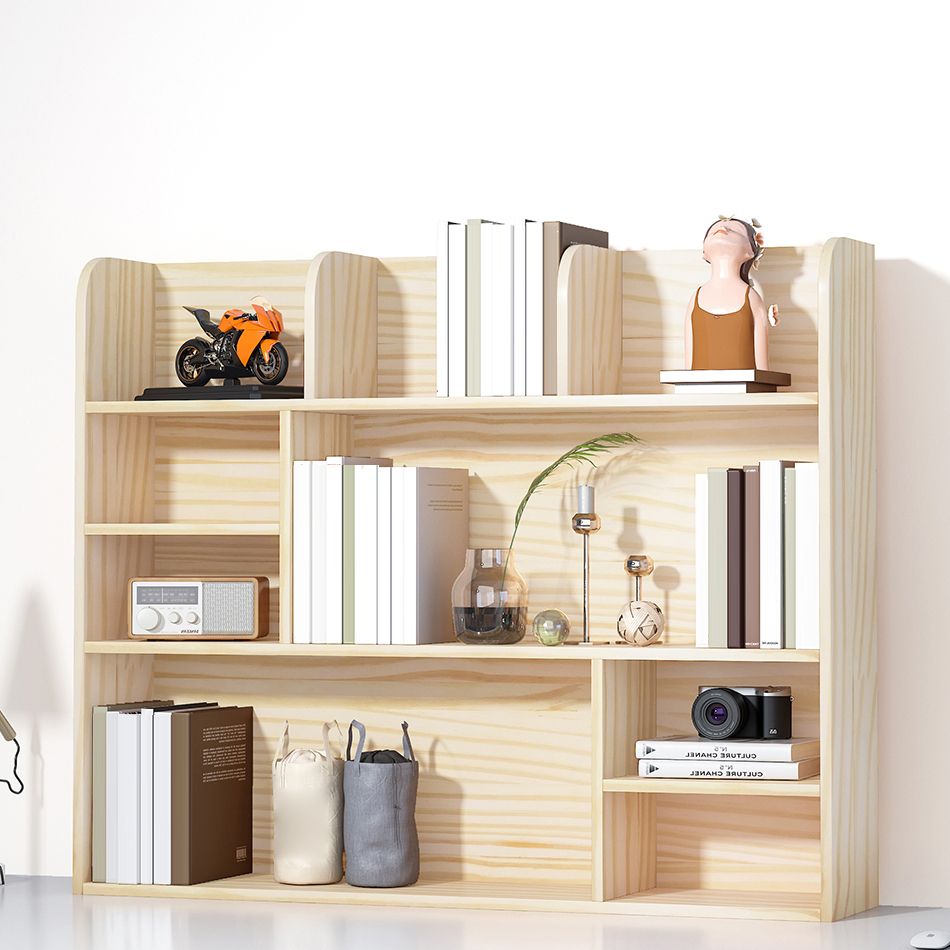 Natural Pine Wood Standard Bookshelf Modern Closed Back Bookshelf Clearhalo 'Bookcases' 'furn' 'furn_bookcases' 'Furniture' 'furniture_bookcases' 'kitchen' 'kitchen_bookcases' 'Living Room Furniture' 'Office Furniture' 1200x1200_95faccb3-6df5-426e-a858-91f0fcb72b7a