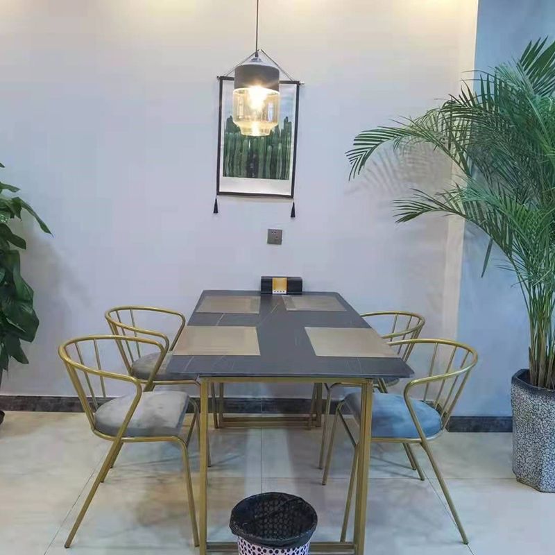 Sintered Stone Dining Table Traditional Luxury Sled Table with Gold Frame Clearhalo ' dining_table' 'Dining Tables & Seating' 'Dining Tables' 'furn' 'furn_dining_table' 'Furniture' 'furniture_dining_table' 'Kitchen & Dining Furniture' 'kitchen&dining_furn' 'kitchen' 'kitchen_dining_table' 1200x1200_95fb7397-a2bd-4c66-85a7-291791cdda5f