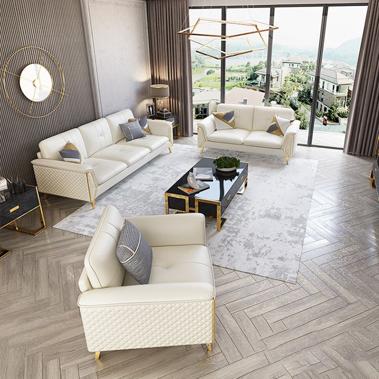 Contemporary Biscuit Back Sofa with Flared Arm for Apartment 36.61" Clearhalo 'furn' 'furn_sectionals' 'Furniture' 'furniture_sectionals' 'kitchen' 'kitchen_sectionals' 'Living Room Furniture' 'Sectionals' 1200x1200_95fc03e0-1b13-4f8f-b60d-a7ec69bf4dde