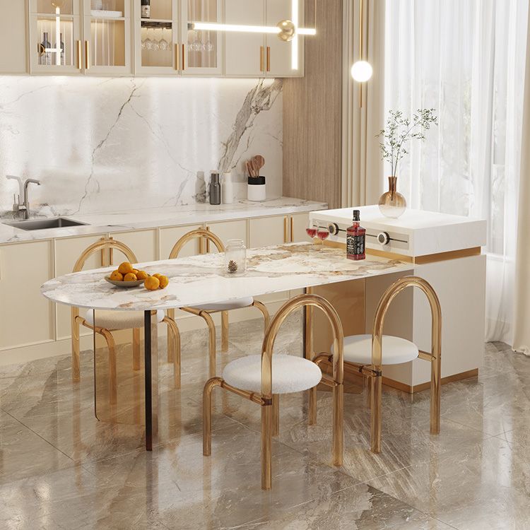 Modern Dining Table Sintered Stone Table with Acrylic Legs for Home Use Clearhalo 'Dining Tables & Seating' 'Dining Tables' 'dining_table' 'furn' 'furn_dining_table' 'Furniture' 'Kitchen & Dining Furniture' 1200x1200_95fc258f-4cfb-4579-85b8-f2b0c60892d6