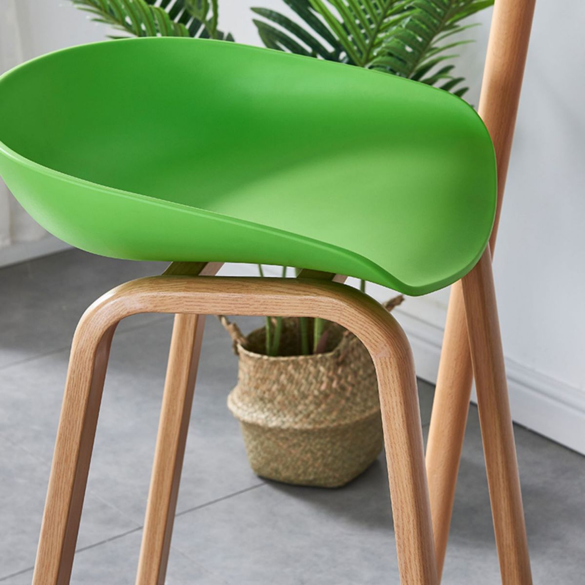 Contemporary Plastic Bucket Low Back Bar Stools with Metal Base