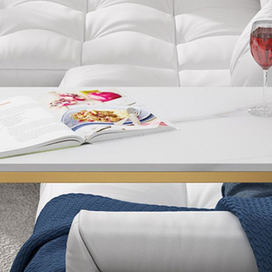 White Stone Glam Indoor Bar Dining Table Iron Double Pedestal Bistro Table with Shelve Clearhalo 'Bar Furniture' 'Bar Tables' 'bar_tables' 'Furniture' 'furniture_bar_tables' 'Kitchen & Dining Furniture' 'kitchen&dining_furn' 'kitchen' 1200x1200_95fcfad3-1638-4b52-ac5d-0b68fc95180b