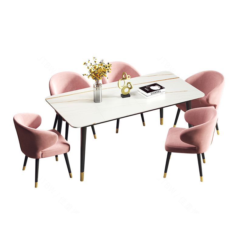 Metal Traditional Luxury Rectangle Indoor Table Sintered Stone Table with 4 Legs Clearhalo ' dining_table' 'Dining Tables & Seating' 'Dining Tables' 'furn' 'furn_dining_table' 'Furniture' 'furniture_dining_table' 'Kitchen & Dining Furniture' 'kitchen&dining_furn' 'kitchen' 'kitchen_dining_table' 1200x1200_95fe1cbf-d383-48d6-8cd6-7c9c24f19c88