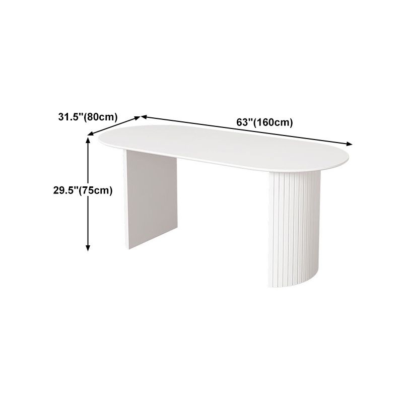 Sintered Stone and Ash Wood White Table Modern Dining Table with Double Pedestal Clearhalo 'Dining Tables & Seating' 'Dining Tables' 'dining_table' 'furn' 'furn_dining_table' 'Furniture' 'furniture_dining_table' 'Kitchen & Dining Furniture' 'kitchen' 'kitchen_dining_table' 1200x1200_95fe5152-63c2-42a6-ab38-f68ad074c48e