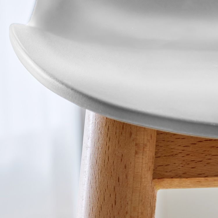 Sgabelli da bar senza braccio scandinavo sgabello da bassa schiena con 4 gambe di faggio