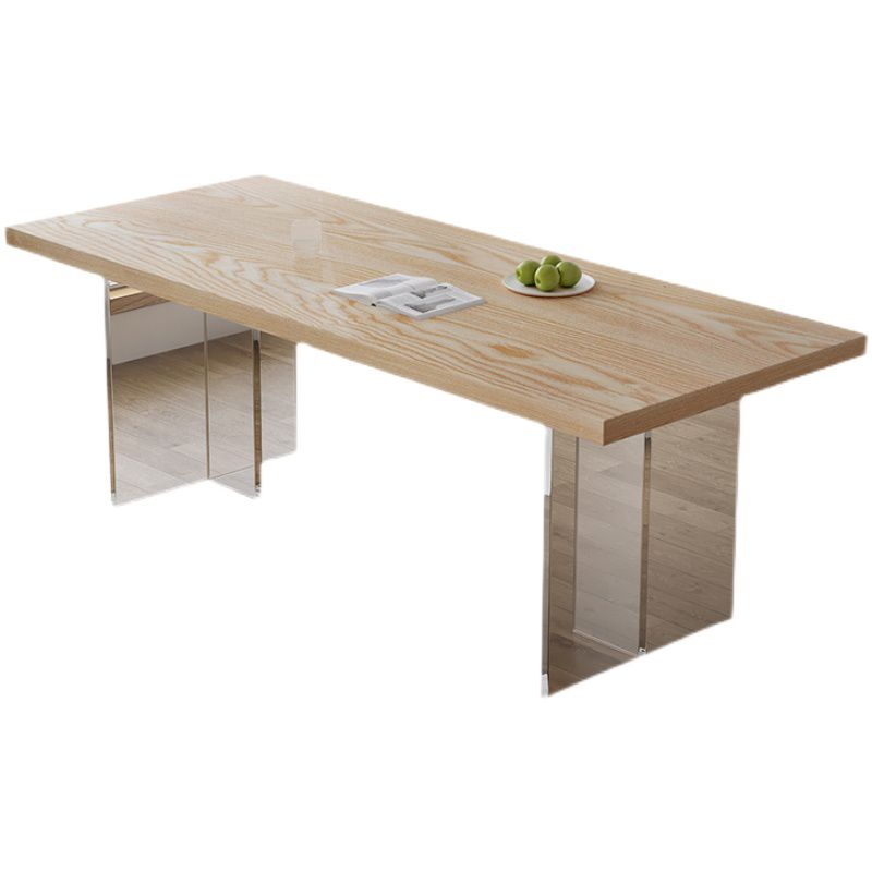 Modern Dining Room Set 1/2/5 Pcs Solid Wood Top Table with Acrylic Chairs Clearhalo 'Dining Room Sets' 'Dining Tables & Seating' 'dining_room_set' 'furn' 'furn_dining_room_set' 'Furniture' 'Kitchen & Dining Furniture' 1200x1200_95ff07d5-e384-462f-9f9a-3716c5c726ae