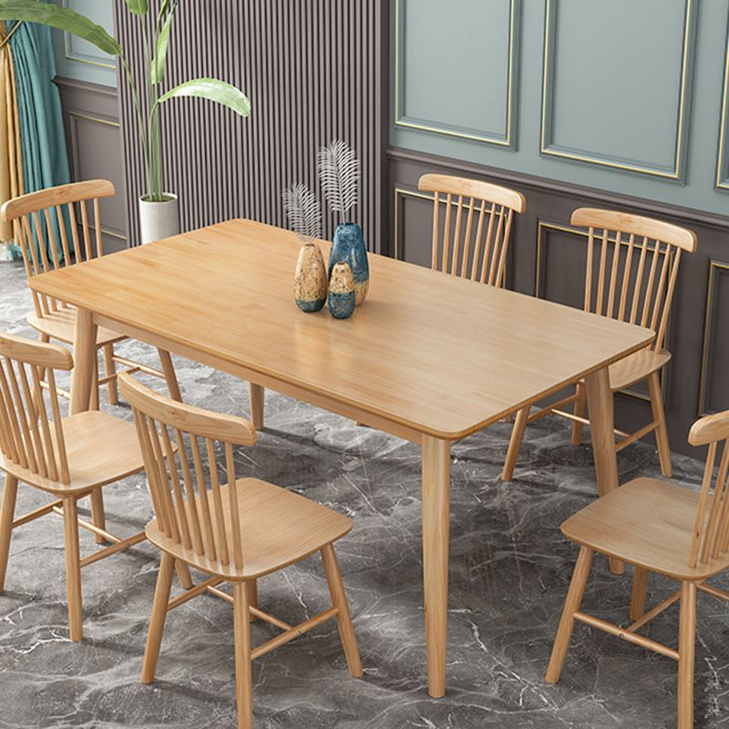Contemporary Solid Wood Rectangle Dining Room Set with 4 Wood Legs for Kitchen Furniture Clearhalo 'Dining Room Sets' 'Dining Tables & Seating' 'dining_room_set' 'furn' 'furn_dining_room_set' 'Furniture' 'furniture_dining_room_set' 'Kitchen & Dining Furniture' 'kitchen&dining_furn' 'kitchen' 1200x1200_95ff7ba2-c6f0-4ebd-bb7b-3ae8c38fb098
