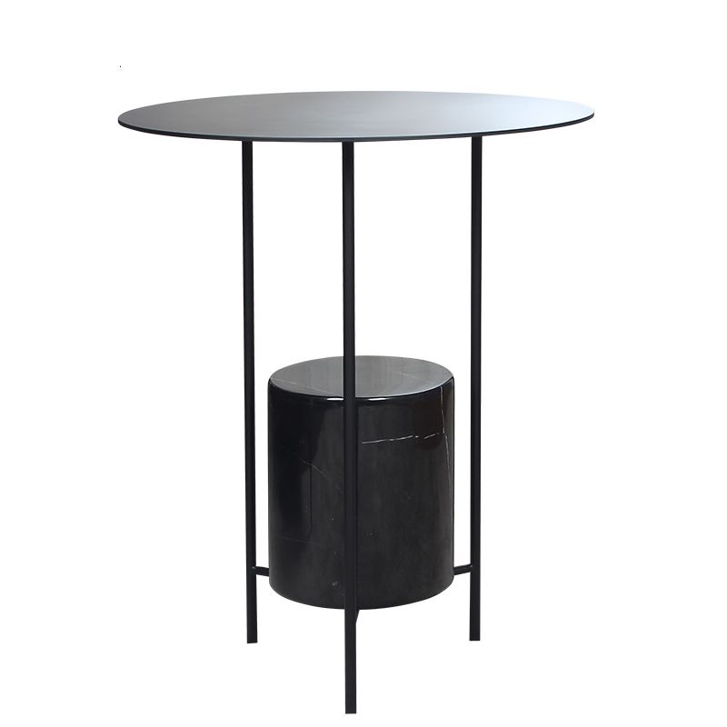 Triple Pin Round Side Table Mid-Century Metal Side End Table