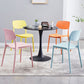 Stackable Plastic Dining Chairs Scandinavian Open Back Dining Side Chair