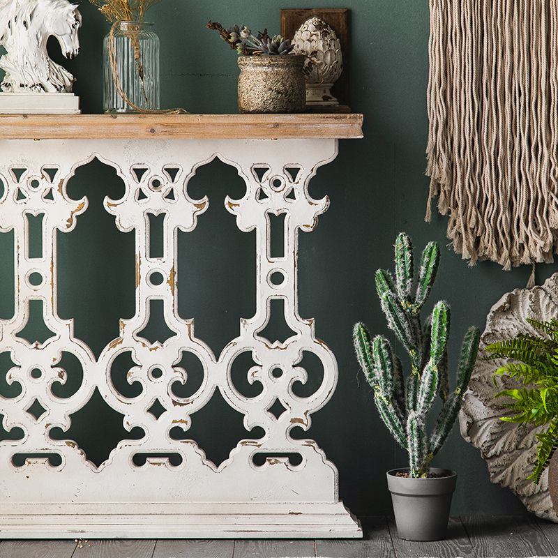 French Country Console Table Distressed Wood Accent Table for Hall