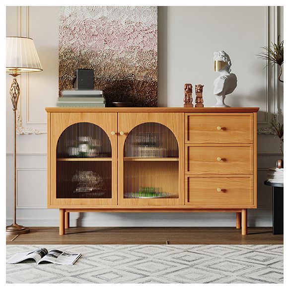 Armadi in stile glam Storage a buffet a buffet in legno con 3-cassetti