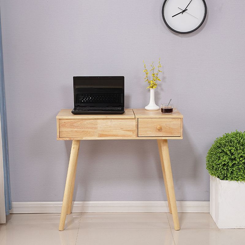 Tocador marrón set con espejo de 15.74 "mesas de tocador de madera de ancho con cajones