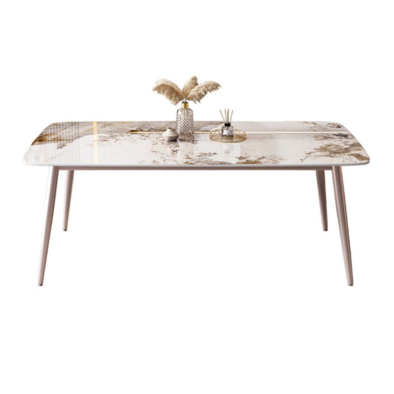 Noordse 1/2/5/7 stukken meubels rechthoekige stenen eettafel in wit gezet