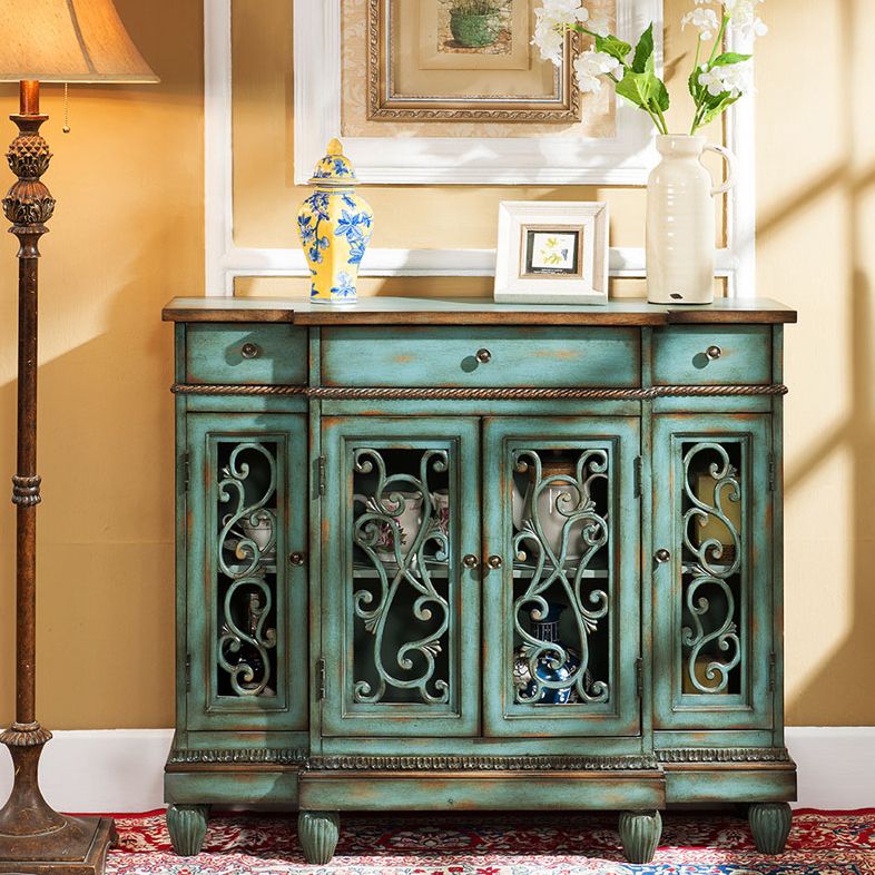 Dining Server Birch e Sideboard in legno fabbricato con cassetti, 42,1 "L x 13,2" W x 37 "H