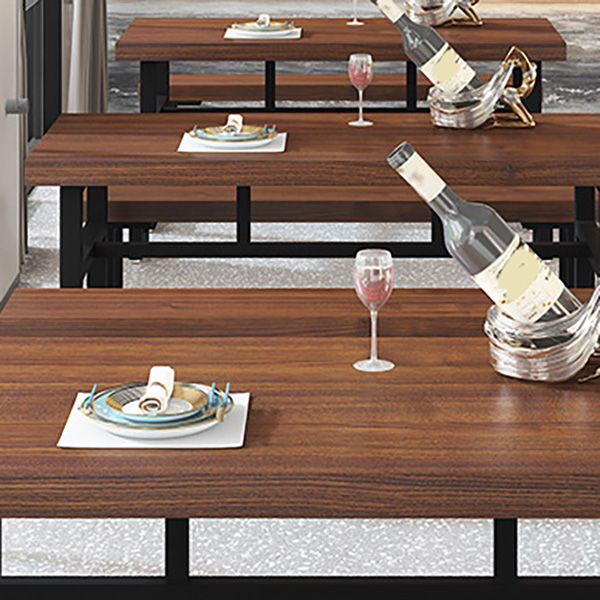 Industrial Rectangle Dining Table Wooden Table with Metal Base for Home Use Clearhalo 'Dining Tables & Seating' 'Dining Tables' 'dining_table' 'furn' 'furn_dining_table' 'Furniture' 'Kitchen & Dining Furniture' 1200x1200_9604e4a4-ca34-4833-931a-59730479e291