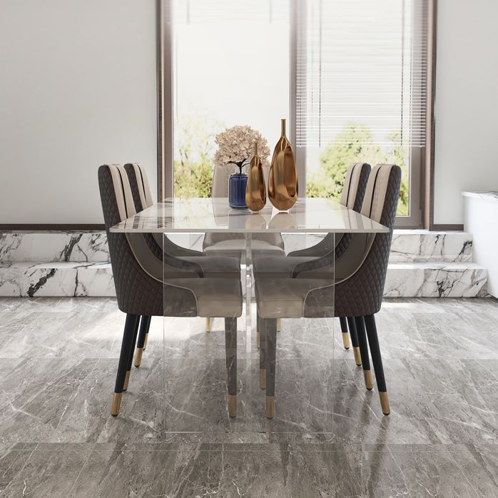 Acrylic Contemporary Rectangular Table Sintered Stone Table for Dining Room Clearhalo ' dining_table' 'Dining Tables & Seating' 'Dining Tables' 'furn' 'furn_dining_table' 'Furniture' 'furniture_dining_table' 'Kitchen & Dining Furniture' 'kitchen&dining_furn' 'kitchen' 'kitchen_dining_table' 1200x1200_96051047-1c1a-4fcb-95eb-4e0ff2e080b9