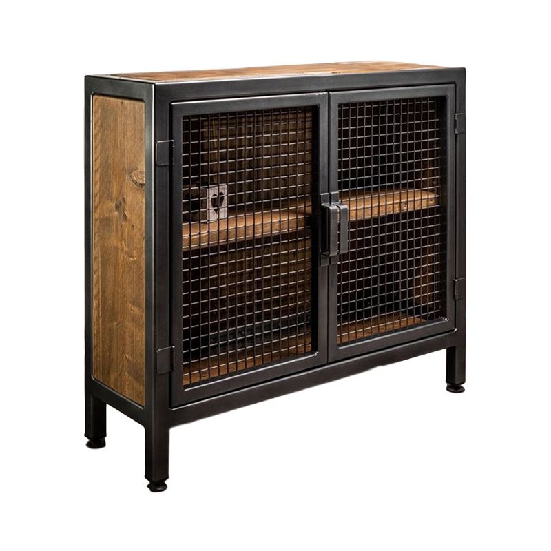 Industrial Accent Cabinet with Distressed Wood Top and Iron Legs Clearhalo 'Cabinets & Chests' 'cabinets_chests' 'furn' 'furn_cabinets_chests' 'Furniture' 'Living Room Furniture' 1200x1200_96051177-872f-4c4c-9552-deec42452cfc