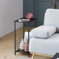 23.62" Tall Rectangular Side Accent Table Metal 4 Legs End Table