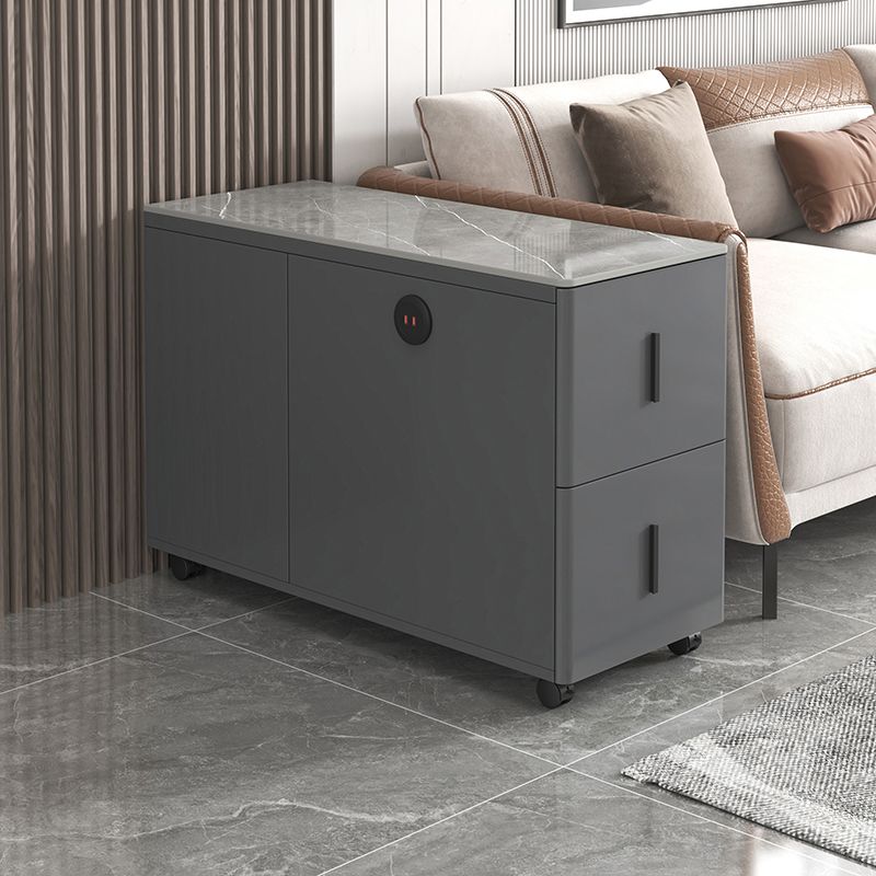 Contemporary Rectangle Sofa Side Accent Table with 2 Drawers Clearhalo 'Coffee & Accent Tables' 'End & Side Tables' 'end_side_tables' 'furn' 'furn_end_side_tables' 'Furniture' 'Living Room Furniture' 1200x1200_960819ff-79db-49ef-8ee5-7c0561e0e291