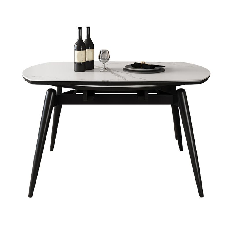 Simplicity Round Dining Table White Sintered Stone Table with 4 Ash Solid Wood Legs Clearhalo ' dining_table' 'Dining Tables & Seating' 'Dining Tables' 'furn' 'furn_dining_table' 'Furniture' 'furniture_dining_table' 'Kitchen & Dining Furniture' 'kitchen&dining_furn' 'kitchen' 'kitchen_dining_table' 1200x1200_96093146-ba28-47a4-945a-3a75f35dbed4
