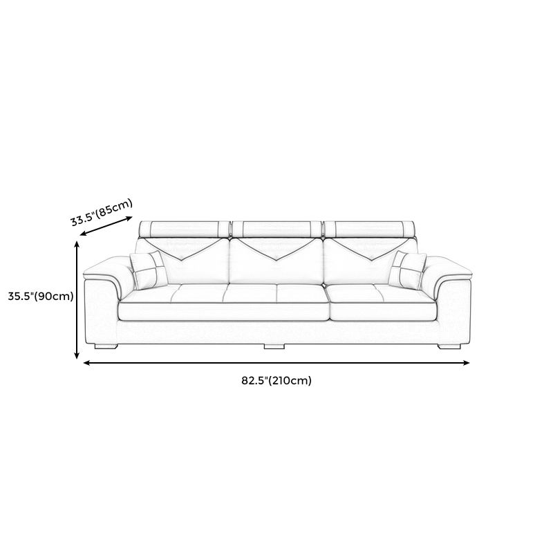 Contemporary Removable Cushions Sectionals 35.43"High Pillow Top Arm Sofa with Storage Clearhalo 'furn' 'furn_sectionals' 'Furniture' 'furniture_sectionals' 'kitchen' 'kitchen_sectionals' 'Living Room Furniture' 'Sectionals' 1200x1200_9609d994-3467-465d-9216-827feae4d54d