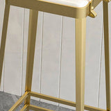 Glam Metal Stool Kitchen 4 Legs Counter Stool in Matte Finish