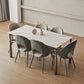 Modern Black Rectangle Dining Table Set 1/4/5/7 Pieces Dinette Set with Sintered Stone Top