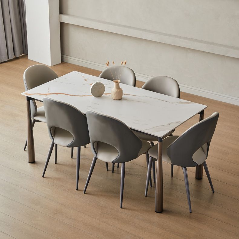 Modern Black Rectangle Dining Table Set 1/4/5/7 Pieces Dinette Set with Sintered Stone Top