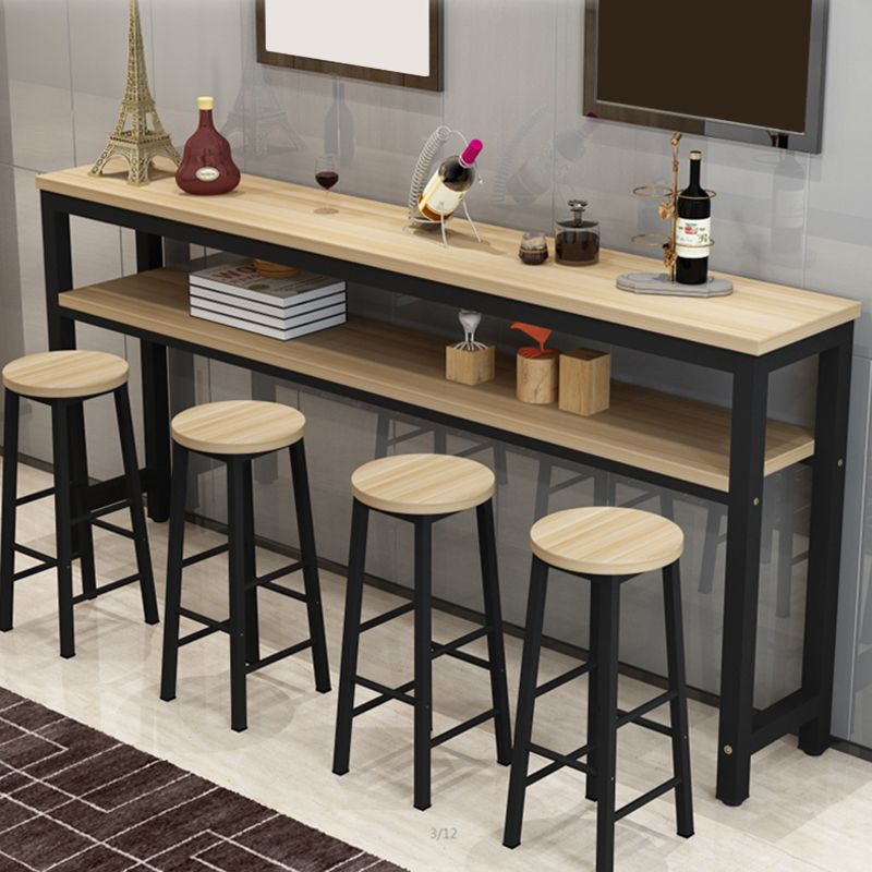 Mesa de madera rectangular moderna para mostrador, juego de mesa de Bar de 3/5 piezas para cafetería