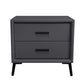 Two Drawer Solid Color Wood Nightstand 19.2"Tall Night Table Clearhalo 'Bedroom Furniture' 'furn' 'furn_night_stand' 'Furniture' 'night_stand' 'Nightstands' 1200x1200_960d6a90-20bd-4209-a73b-53007ebdbe05