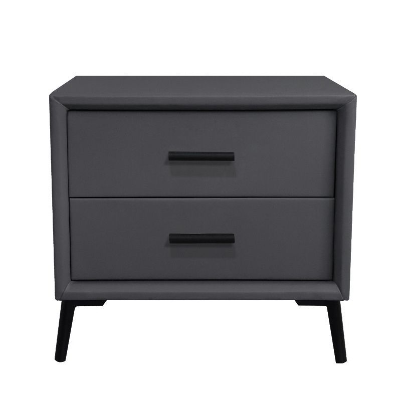 Two Drawer Solid Color Wood Nightstand 19.2"Tall Night Table Clearhalo 'Bedroom Furniture' 'furn' 'furn_night_stand' 'Furniture' 'night_stand' 'Nightstands' 1200x1200_960d6a90-20bd-4209-a73b-53007ebdbe05