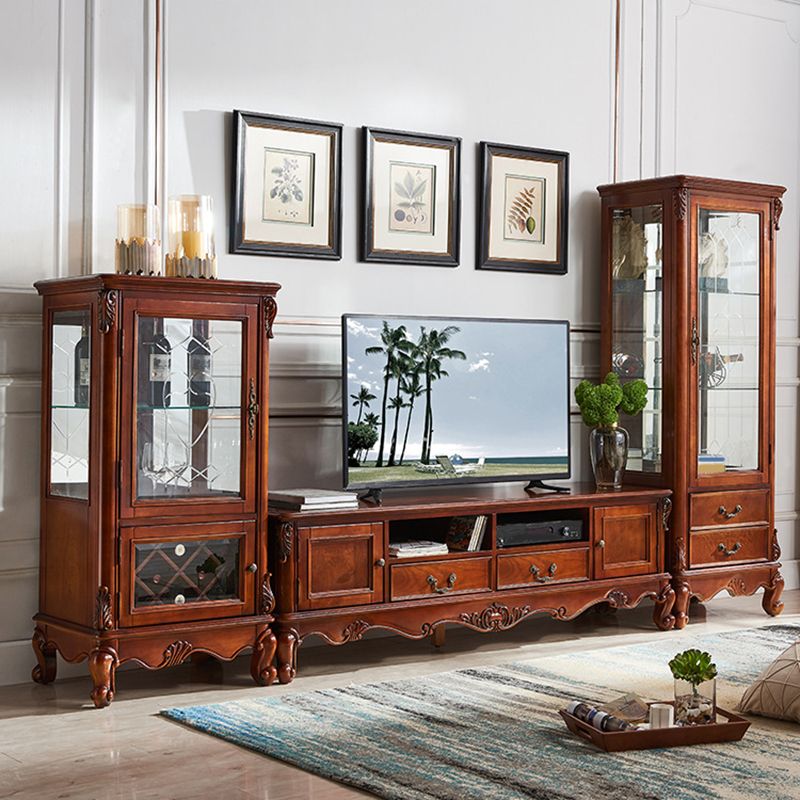 Traditional Wood TV Stand Console Open Storage TV Media Stand with Doors for Living Room Clearhalo 'furn' 'furn_tv_stands_entertainment_centers' 'Furniture' 'Living Room Furniture' 'TV Stands & Entertainment Centers' 'TV Stands & Media Storage Furniture' 'tv_stands_entertainment_centers' 1200x1200_960dcba8-6861-433e-a768-936bbb9ceabe