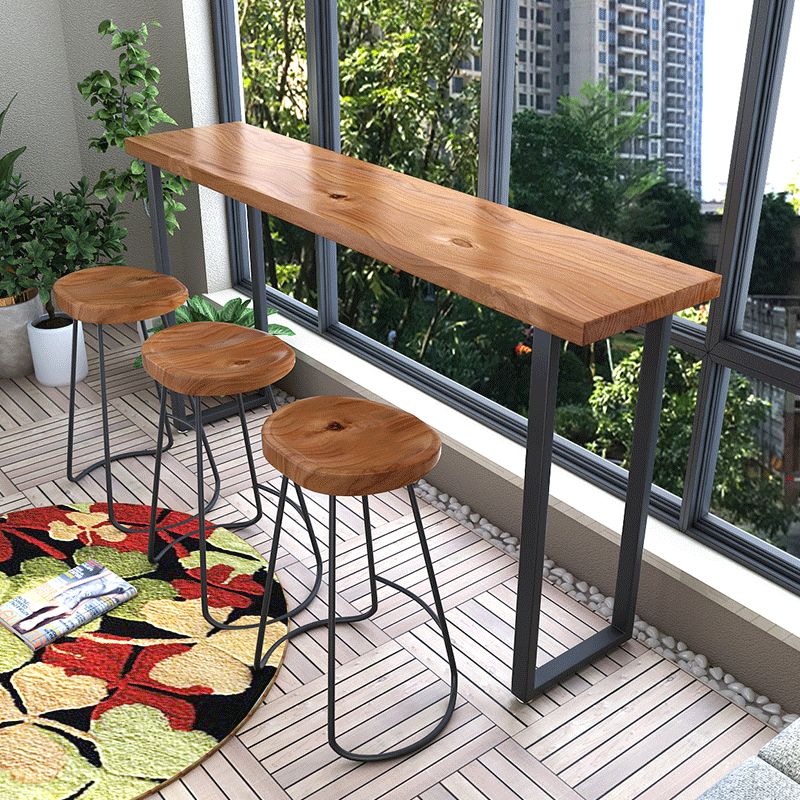 Modern Solid Wood Pub/Bar Table Sled Natural Balcony Bar Dining Table, Only Table Clearhalo 'Bar Furniture' 'Bar Tables' 'bar_tables' 'furn' 'furn_bar_tables' 'Furniture' 'furniture_bar_tables' 'Kitchen & Dining Furniture' 1200x1200_960e446c-7947-4b01-9500-fad7577ef09e
