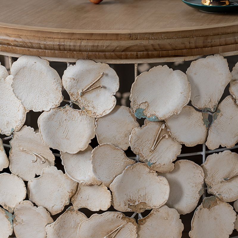 Drum Shaped Coffee Table French Country Distressed Wood Cocktail Table Clearhalo 'Coffee & Accent Tables' 'Coffee Tables' 'coffee_tables' 'furn' 'furn_coffee_tables' 'Furniture' 'Living Room Furniture' 1200x1200_960efbba-4c29-44a9-ad92-5719d3e27dfe