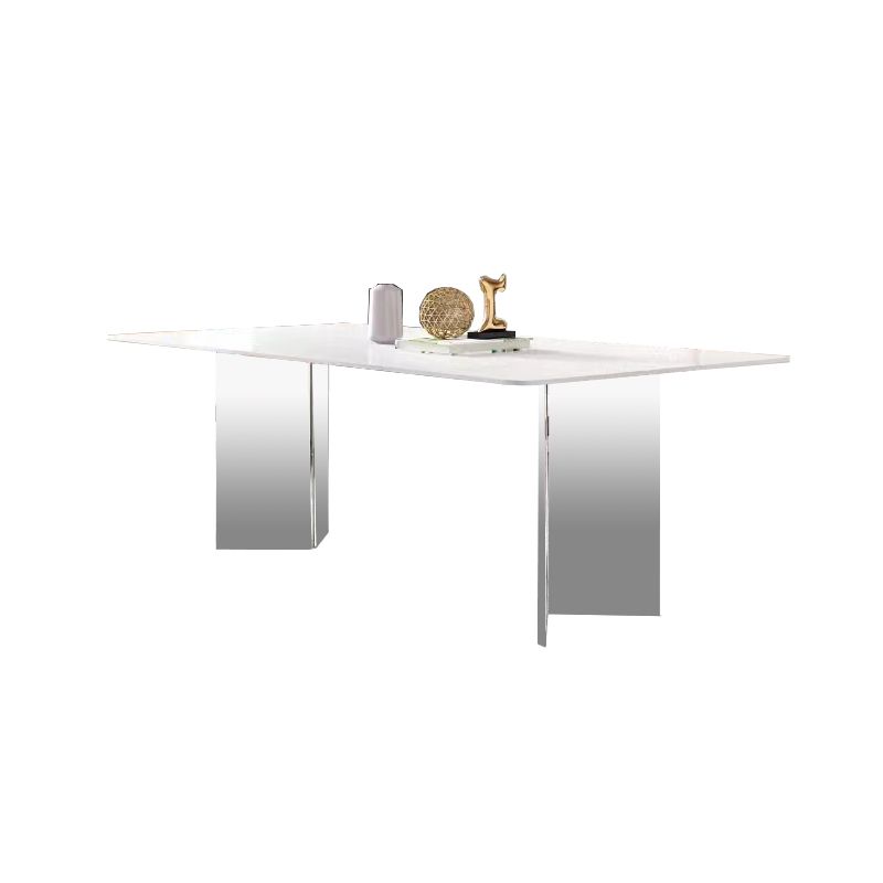 Rectangle Stone Top Dining Table Acrylic Base Modern Dining Table for Living Room Clearhalo 'Dining Tables & Seating' 'Dining Tables' 'dining_table' 'furn' 'furn_dining_table' 'Furniture' 'furniture_dining_table' 'Kitchen & Dining Furniture' 'kitchen' 'kitchen_dining_table' 1200x1200_96107bc1-544d-4d1e-976d-223abaf19463