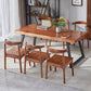 Solid Wood Industrial Dining Table Set 1/2/5/7 Pieces Brown Dinette Set for Home