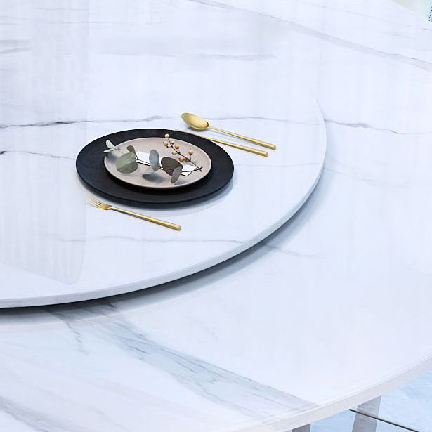 Simple Home Sintered Stone Dining Table Single Pedestal Base Round Table with Turntable Clearhalo ' dining_table' 'Dining Tables & Seating' 'Dining Tables' 'furn' 'furn_dining_table' 'Furniture' 'furniture_dining_table' 'Kitchen & Dining Furniture' 'kitchen&dining_furn' 'kitchen' 'kitchen_dining_table' 1200x1200_9610df06-aee3-4383-be94-d2e0949e1adf