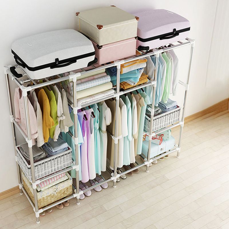 Modern Style Metal Wardrobe Bedroom Wardrobe Closet with Legs Clearhalo 'Armoires & Wardrobes' 'armoires_wardrobes' 'Bedroom Furniture' 'furn' 'furn_armoires_wardrobes' 'Furniture' 1200x1200_96135fa1-8491-480d-a31d-0c1fcd7ef3e4