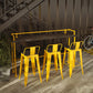 Industrial Black Wood Bar Table with Rectangle Table Top Yellow Trestle Table - 42" H Clearhalo 'Bar Furniture' 'Bar Tables' 'bar_tables' 'furn' 'furn_bar_tables' 'Furniture' 'furniture_bar_tables' 'Kitchen & Dining Furniture' 1200x1200_96139c1b-96d7-48f0-a5eb-01084348862c