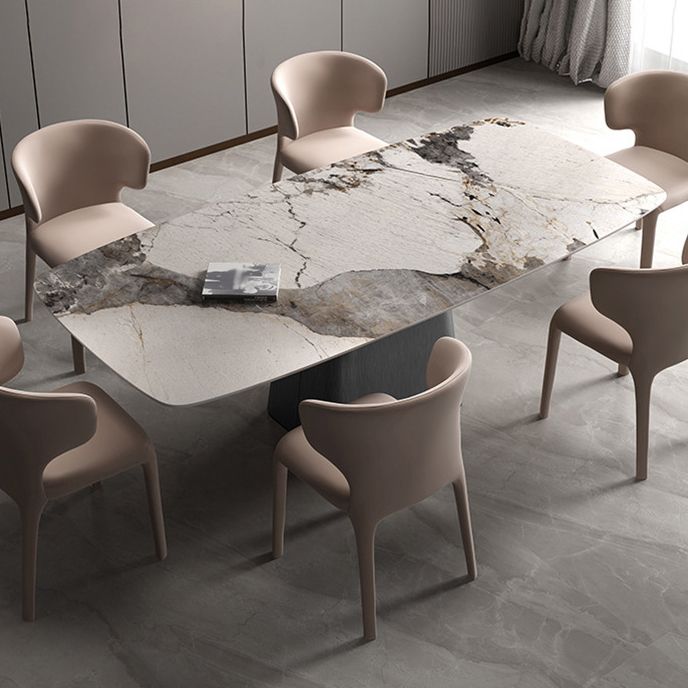 Metal Traditional Luxury Rectangle Table Sintered Stone Indoor Table with Pedestal Base Clearhalo ' dining_table' 'Dining Tables & Seating' 'Dining Tables' 'furn' 'furn_dining_table' 'Furniture' 'furniture_dining_table' 'Kitchen & Dining Furniture' 'kitchen&dining_furn' 'kitchen' 'kitchen_dining_table' 1200x1200_9613a5a2-391a-4e52-a96b-8ec6c74f8556