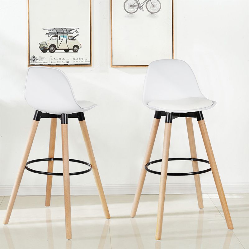 Modern Style Beech Bar Stool with Footrest and Low Back Bistro Bar Stool 28 Inches Clearhalo 'Bar Furniture' 'Bar Stools' 'bar_stools' 'furn' 'furn_bar_stools' 'furniture_bar_stools' 'Kitchen & Dining Furniture' 'kitchen&dining_furn' 'kitchen' 'kitchen_furn' Furniture' 1200x1200_96142c63-c7e9-4198-b21b-ece305df03df