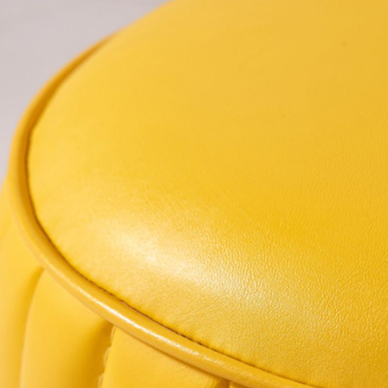 Color sólido de color otomano de cuero sintético contemporáneo