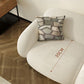 Contemporary 29.52" H White Wool Square Arm Sofa for Living Room