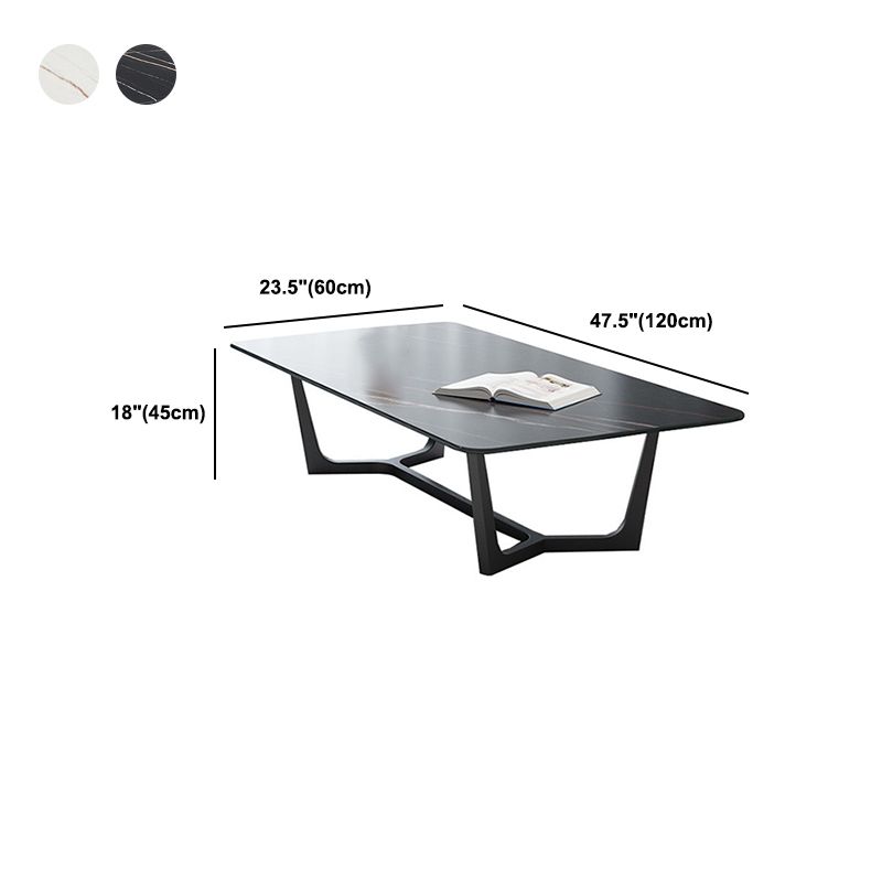 Trestle 1 tavolino da caffè singolo 17,7 "H tavolo da cocktail in ardesia rettangolare