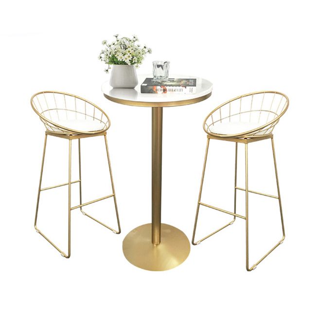 Contemporary Round Pub Table Set with Metal Stools 1/3/5 Pieces Pine Wood Top Bar Set Clearhalo 'Bar Furniture' 'furn' 'furn_home_bar_bar_sets' 'Furniture' 'Home Bars & Bar Sets' 'home_bar_bar_sets' 'Kitchen & Dining Furniture' 1200x1200_961801fb-c860-43c2-83ca-cee799dba2e8