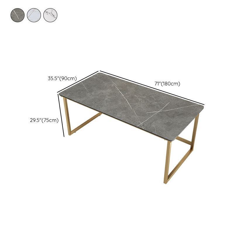 Glam Rectangular Writing Desk Home Stone Office Desk with Metal Legs Clearhalo 'furn' 'furn_office_desk' 'Furniture' 'Office Desks' 'Office Furniture' 'office_desk' 1200x1200_961825a2-4e97-4bc1-9cf1-fb1872308af1