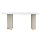 Irregular Island Sintered Stone Dining Table Modern Table in White with Metal Double Pedestal Clearhalo ' dining_table' 'Dining Tables & Seating' 'Dining Tables' 'furn' 'furn_dining_table' 'Furniture' 'furniture_dining_table' 'Kitchen & Dining Furniture' 'kitchen&dining_furn' 'kitchen' 'kitchen_dining_table' 1200x1200_96183a9a-db66-41a4-a111-29c13bd578be