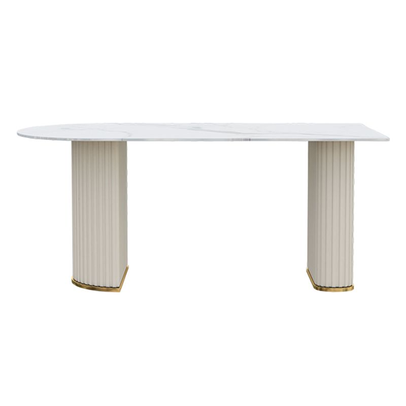 Irregular Island Sintered Stone Dining Table Modern Table in White with Metal Double Pedestal Clearhalo ' dining_table' 'Dining Tables & Seating' 'Dining Tables' 'furn' 'furn_dining_table' 'Furniture' 'furniture_dining_table' 'Kitchen & Dining Furniture' 'kitchen&dining_furn' 'kitchen' 'kitchen_dining_table' 1200x1200_96183a9a-db66-41a4-a111-29c13bd578be
