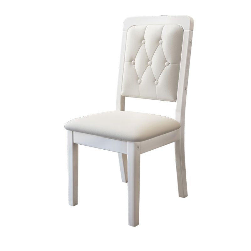 Houten getufte eetkamerstoel moderne stijl gestoffeerde armloze eetkamerstoelen