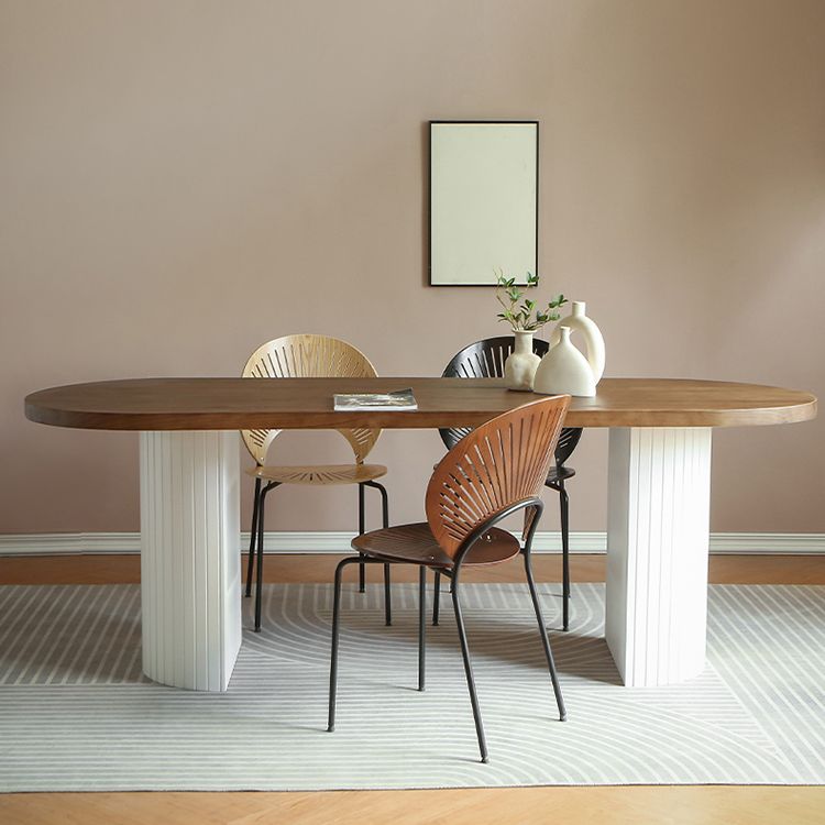 Modern Dining Oval Table Dining Wooden Table for Restaurant with Wood Legs Clearhalo 'Dining Tables & Seating' 'Dining Tables' 'dining_table' 'furn' 'furn_dining_table' 'Furniture' 'furniture_dining_table' 'Kitchen & Dining Furniture' 1200x1200_961c51d0-16c6-42d6-959a-7294b04ad4a8